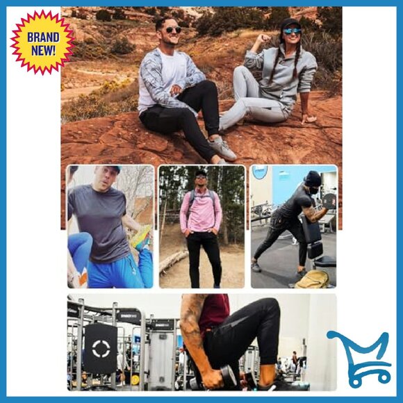 Men's Lightweight Quick Dry Joggers with Zipper Pockets for Running Gym - Picture 7 of 8